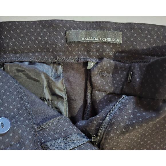 Amanda + Chelsea Women’s Black Subtle Print Slim Ankle Dress Pants – Size 6 - Picture 6 of 9